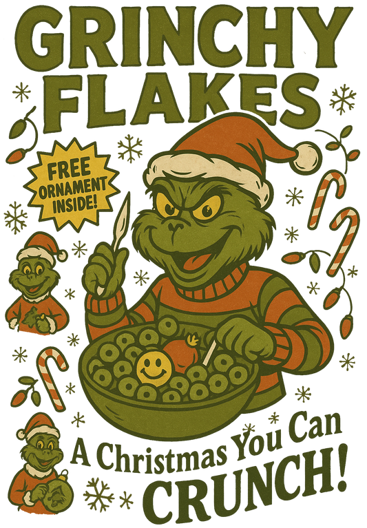 Grinch flakes, Press-ready, Transfer only, MTO