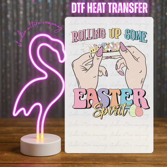Rolling up Easter spirit, DTF Heat Transfer, Press and peel, Full color, Instant press, MTO