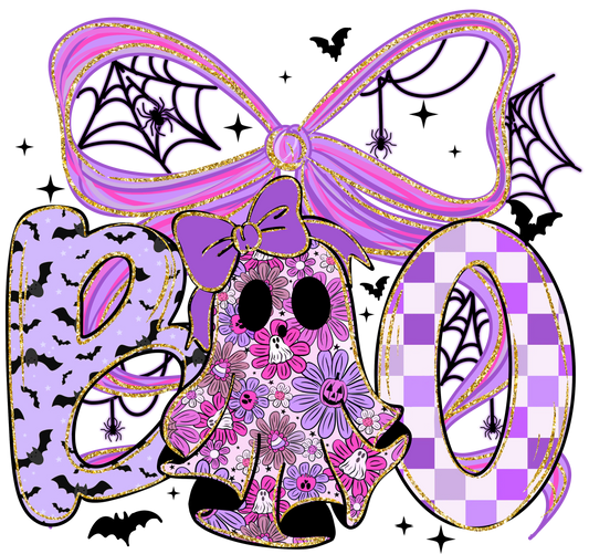 Purple Boo, Halloween, Press-ready, Transfer only, MTO