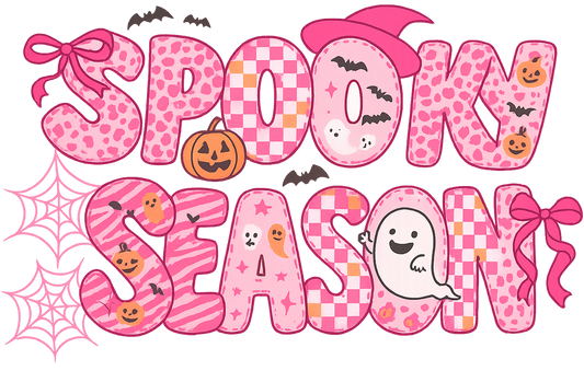 Pink Spooky season, Halloween, Press-ready, Transfer only, MTO