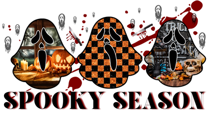 Spooky Season, Ghost face, Halloween, Horror, Press-ready, Transfer only, MTO