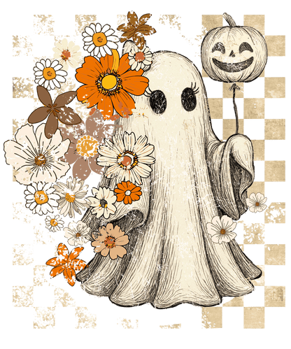 Retro Ghost, Halloween, Press-ready, Transfer only, MTO