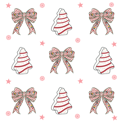 Christmas tree and bow, Christmas, Press-ready, Transfer only, MTO