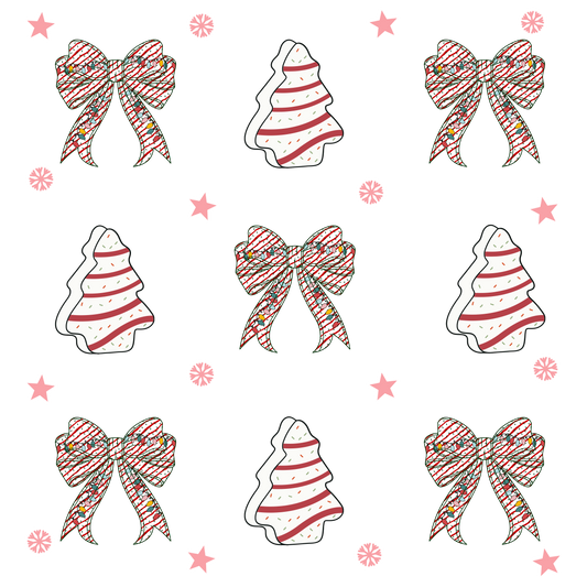 Christmas tree and bow, Christmas, Press-ready, Transfer only, MTO