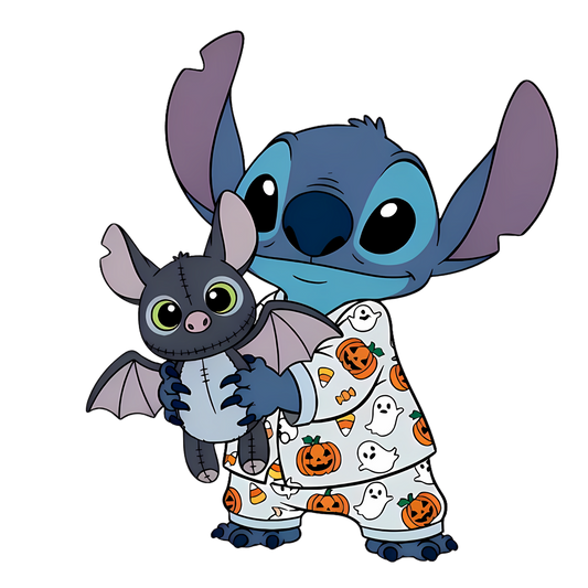 Blue monster in jammies, Horror, Press-ready, Transfer only, MTO