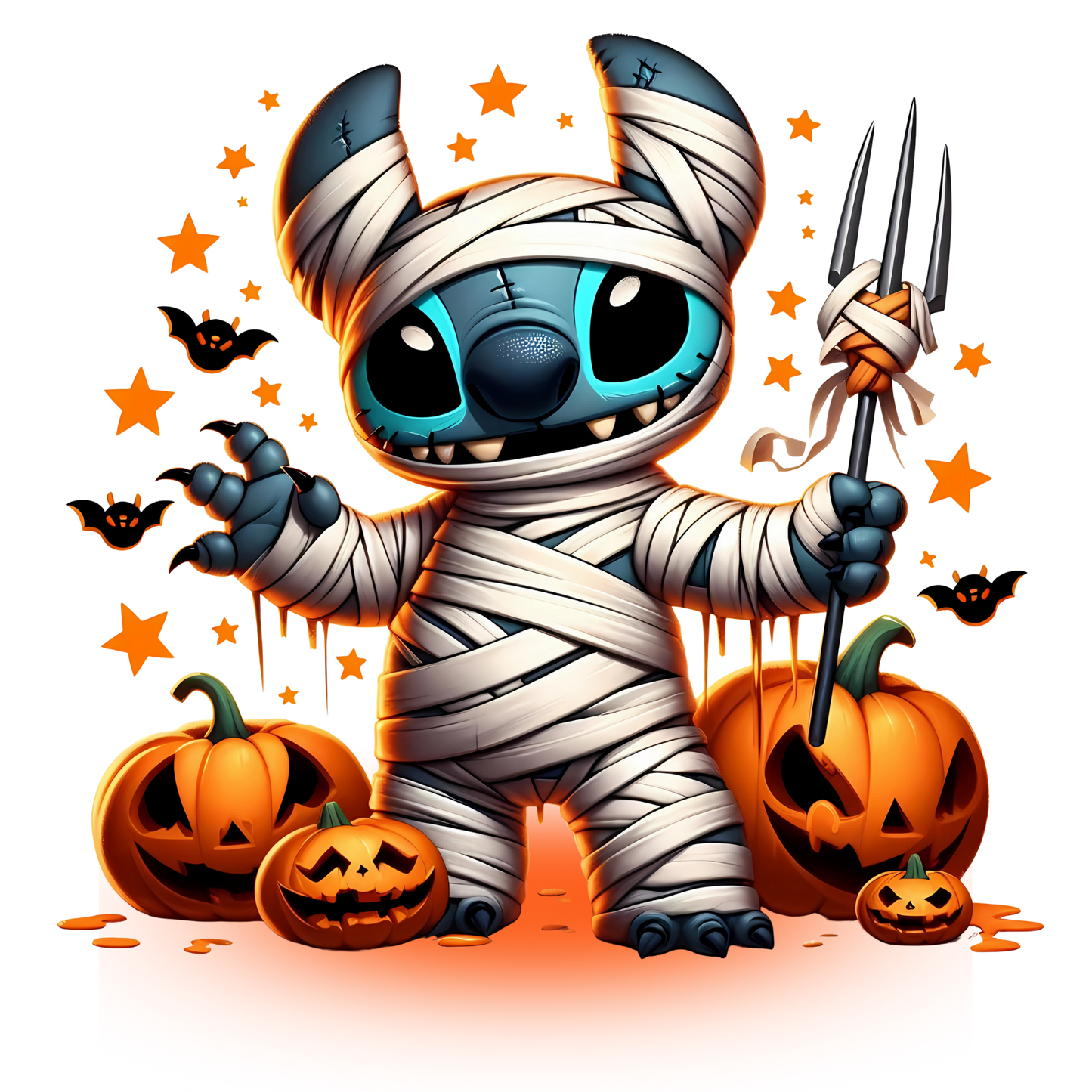Blue monster zombie, Horror, Press-ready, Transfer only, MTO