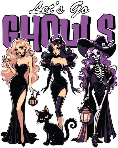 Lets go ghouls, Halloween, Press-ready, Transfer only, MTO