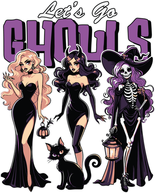 Lets go ghouls, Halloween, Press-ready, Transfer only, MTO