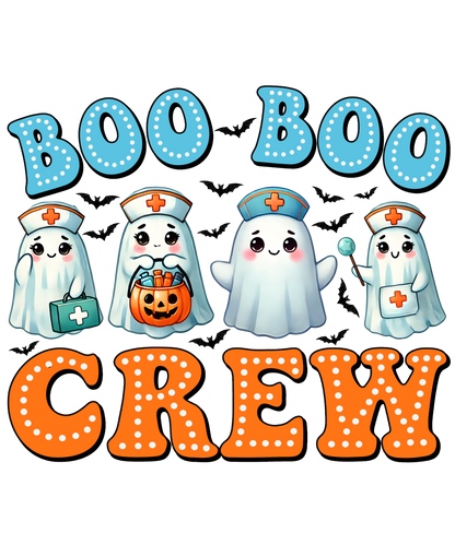 Boo boo crew, Halloween, Press-ready, Transfer only, MTO