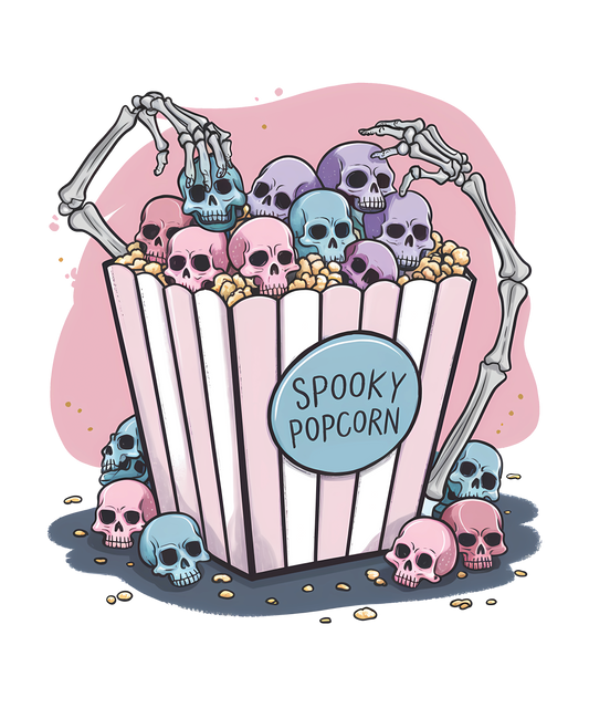 Spooky popcorn, Halloween, Press-ready, Transfer only, MTO