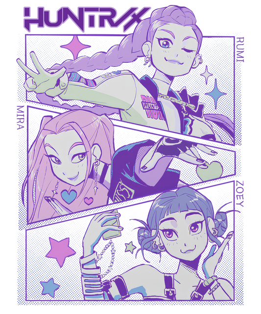 Purple girls, Huntrix, Press-ready, Transfer only, MTO