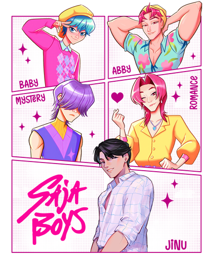 Pink Saja Boys, Huntrix, Press-ready, Transfer only, MTO