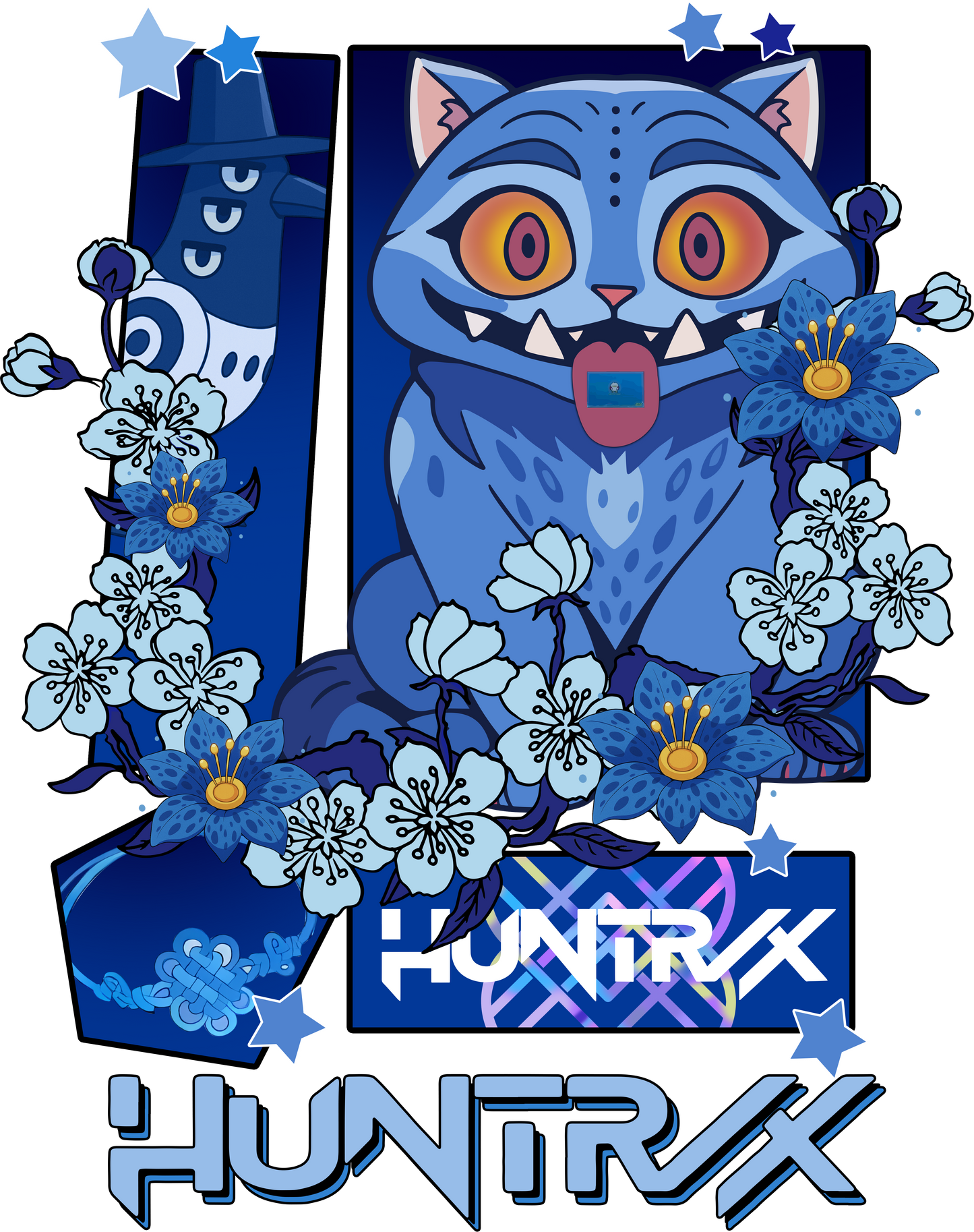 Blue cat, Huntrix, Press-ready, Transfer only, MTO