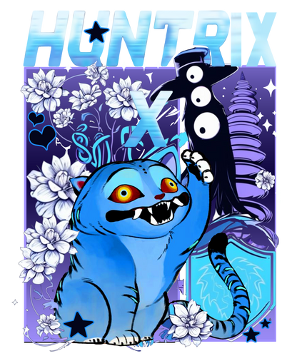 Blue cat, Huntrix, Press-ready, Transfer only, MTO