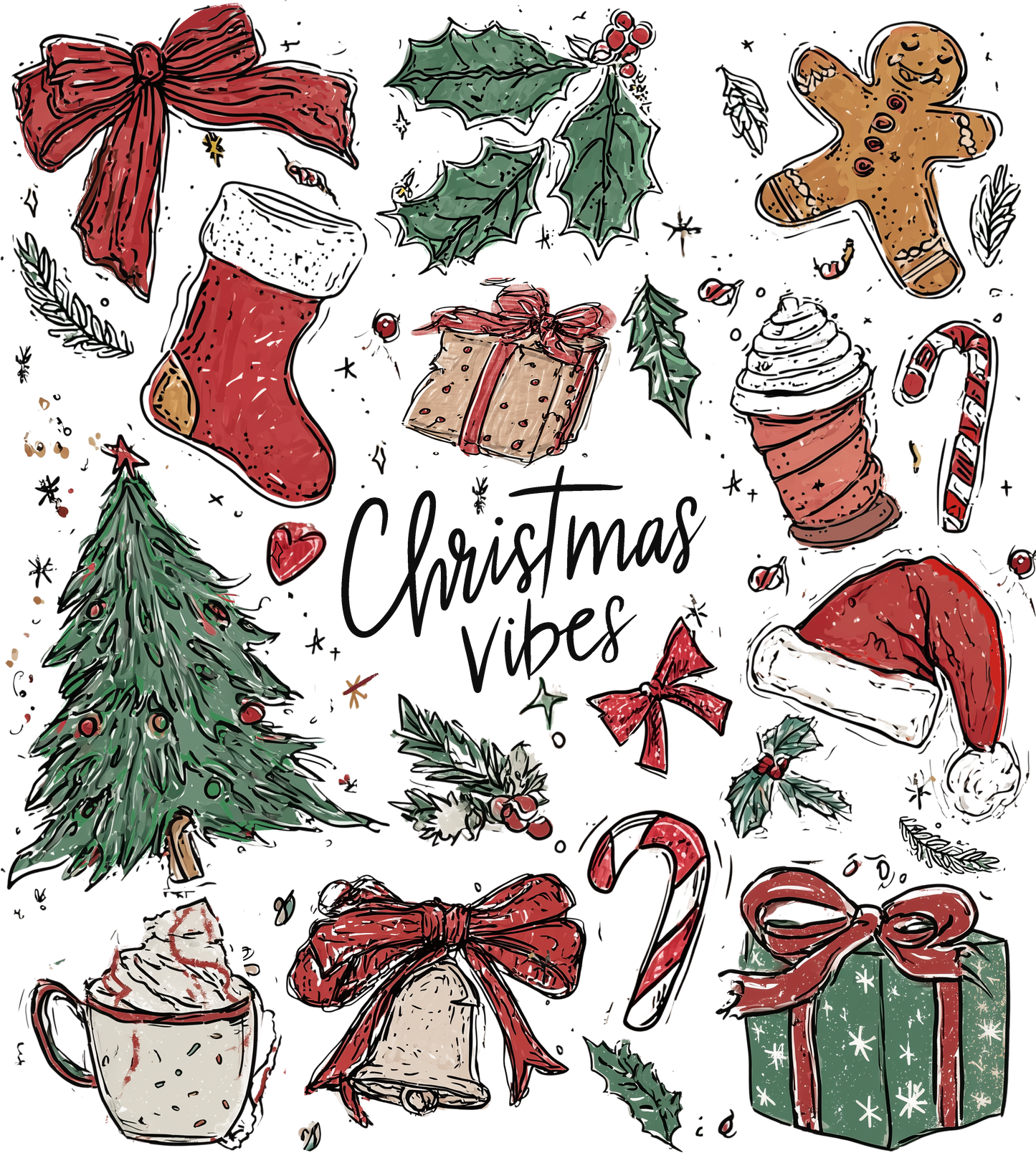 Christmas vibes, Press-ready, Transfer only, MTO