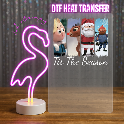 Tis the season Christmas characters, Heat transfer, Press and peel, Full color, Instant press, MTO, 5521