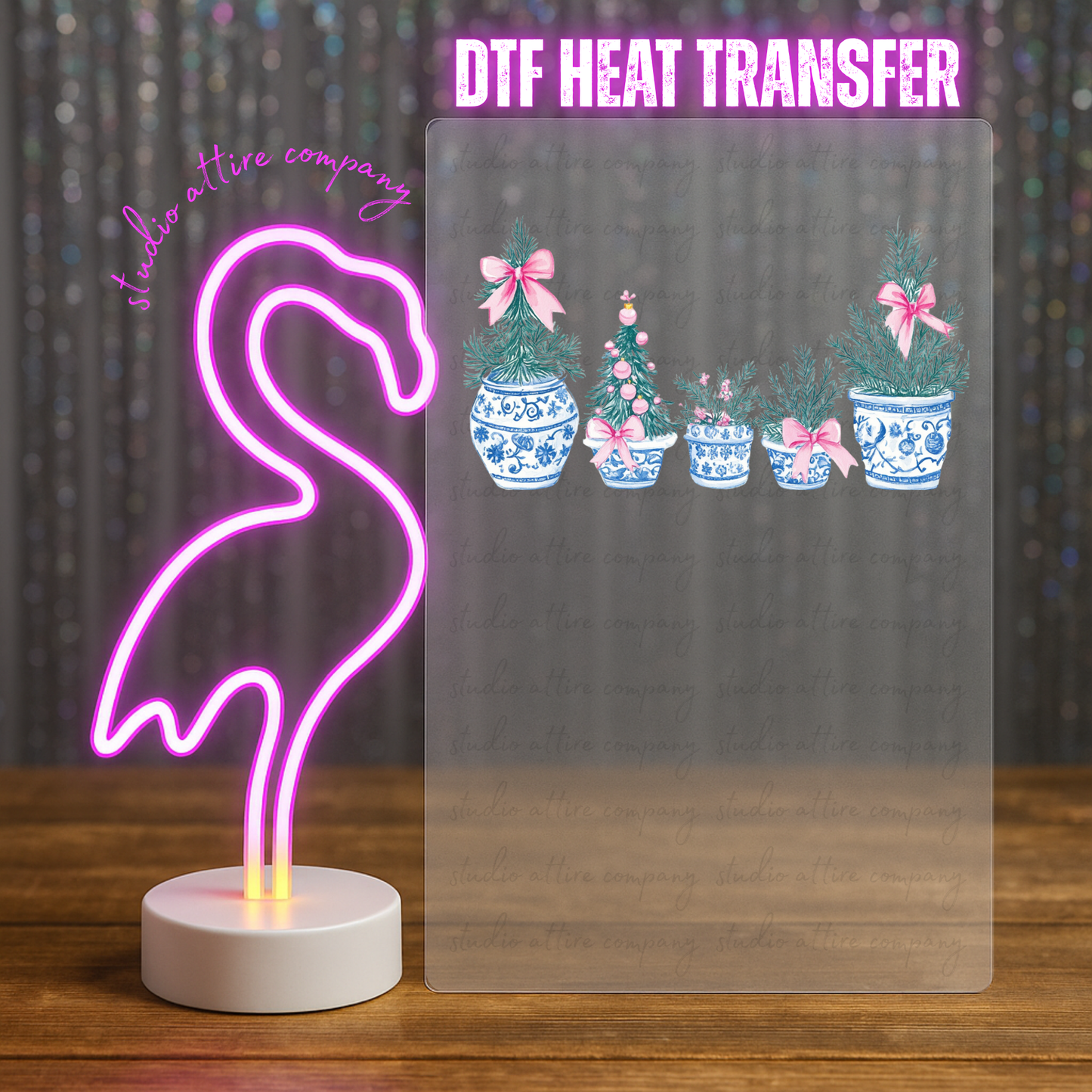 Chic Christmas trees, Heat transfer, Press and peel, Full color, Instant press, MTO, 5528