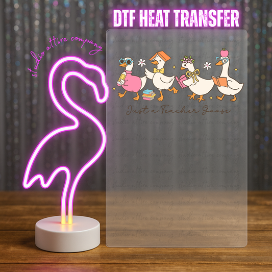 Just a teacher goose, Heat transfer, Press and peel, Full color, Instant press, MTO, 5529
