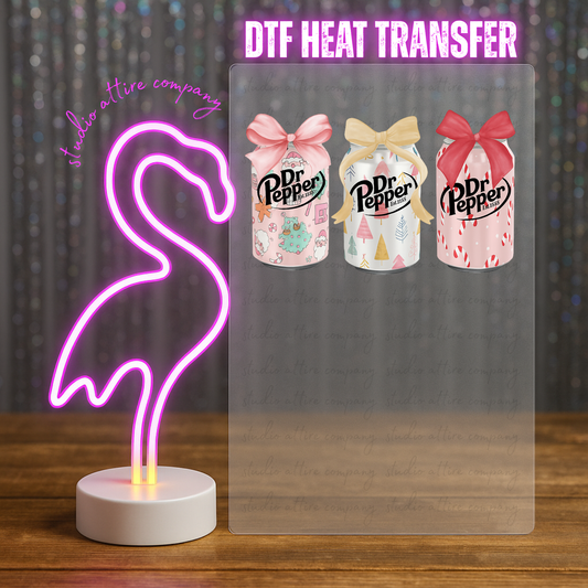 Dr. Pep with bows, Heat transfer, Press and peel, Full color, Instant press, MTO, 5533