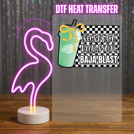 Suspect runs on, Heat transfer, Press and peel, Full color, Instant press, MTO, 5550