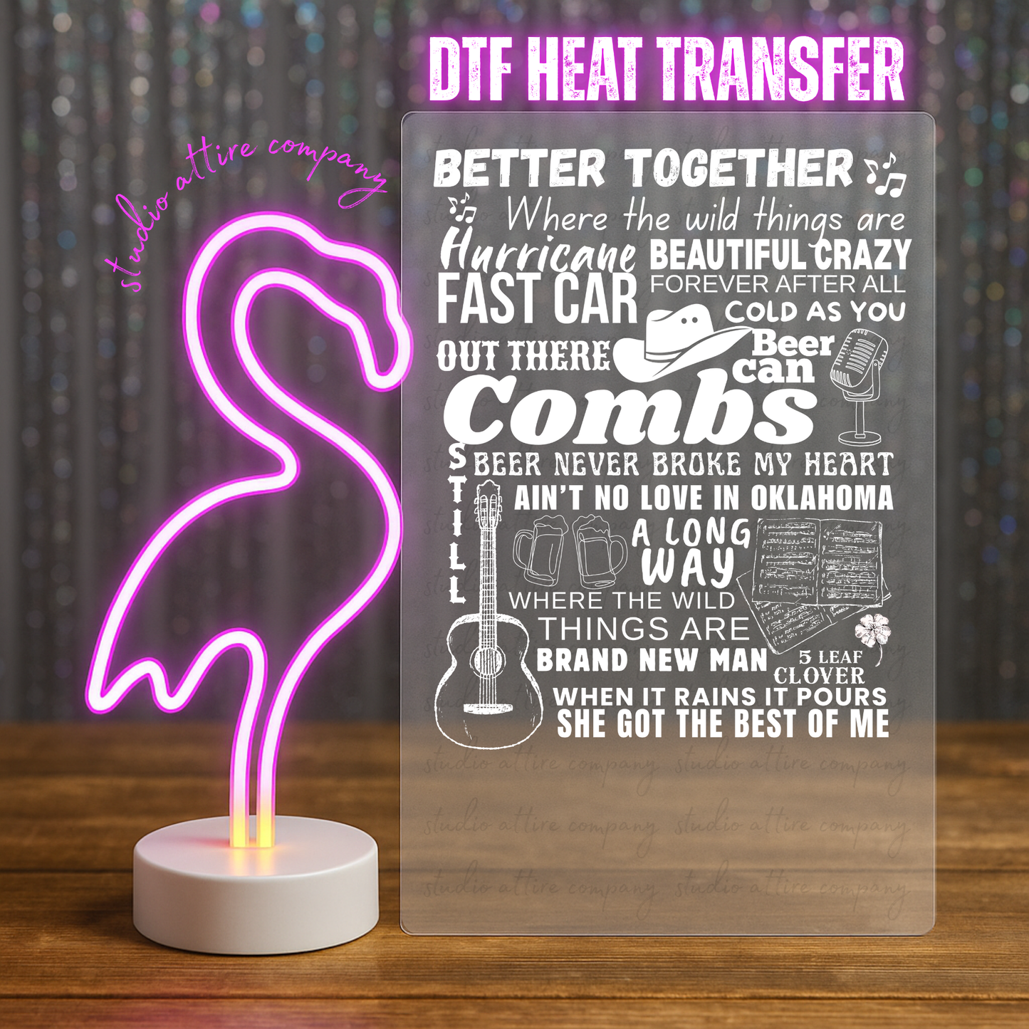 Luke combs, Heat transfer, Press and peel, Full color, Instant press, MTO, 5556