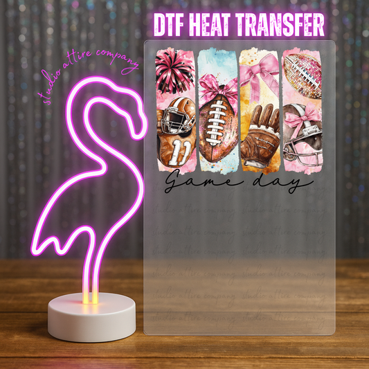 Game day, preppy football, Heat transfer, Press and peel, Full color, Instant press, MTO, 5559