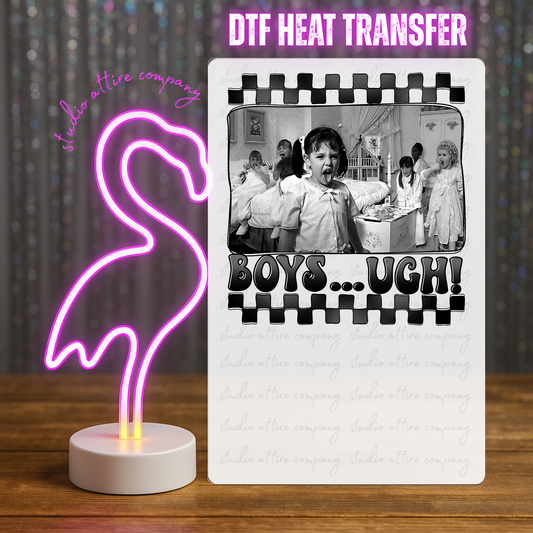 Boys..ugh, Valentine, Heat transfer, Press and peel, Full color, Instant press, MTO