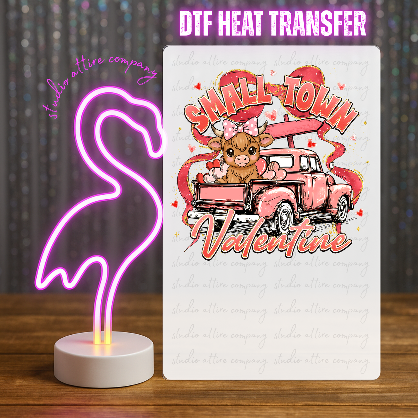 Small town, Valentine, Heat transfer, Press and peel, Full color, Instant press, MTO