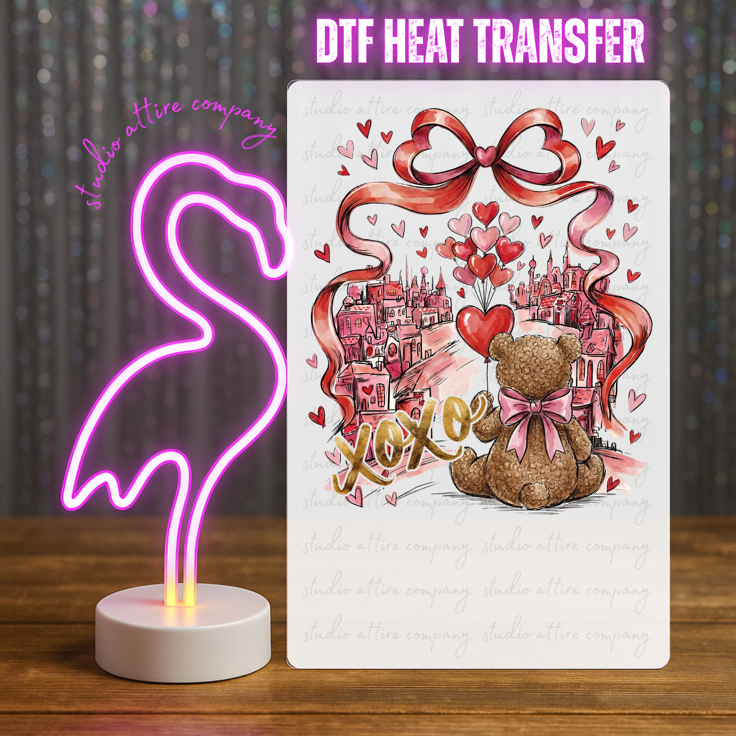 Xoxo bear, Valentine, Heat transfer, Press and peel, Full color, Instant press, MTO