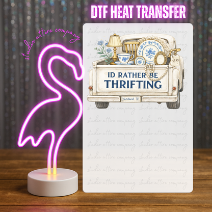 I'd rather be thrifting, Valentine, Heat transfer, Press and peel, Full color, Instant press, MTO