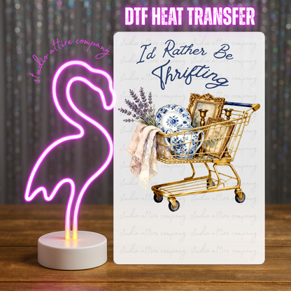 I'd rather be thrifting, Valentine, Heat transfer, Press and peel, Full color, Instant press, MTO