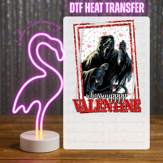 Whassuupppp, Valentine, Heat transfer, Press and peel, Full color, Instant press, MTO