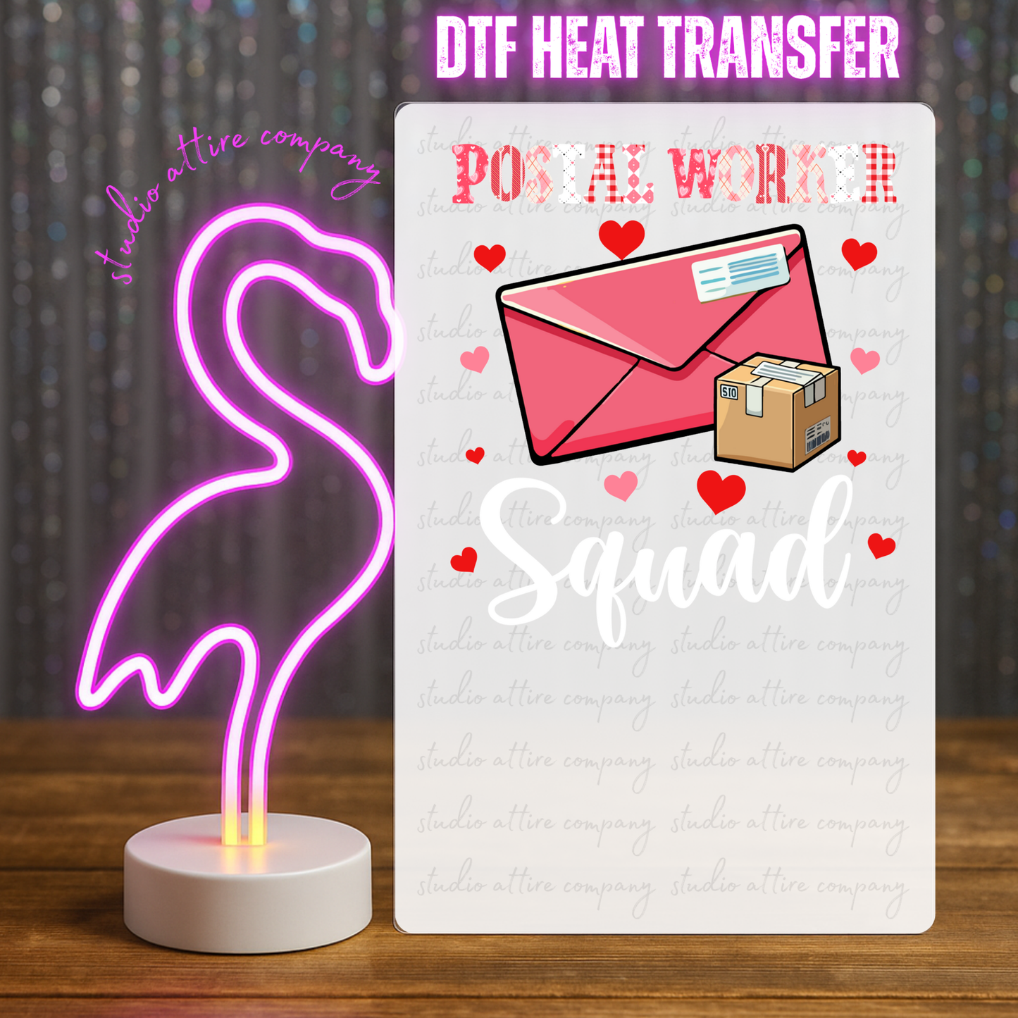 Postal Worker Squad, Valentine, Heat transfer, Press and peel, Full color, Instant press, MTO