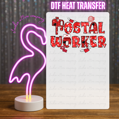 Postal Worker Mail Box lettering, Valentine, Heat transfer, Press and peel, Full color, Instant press, MTO