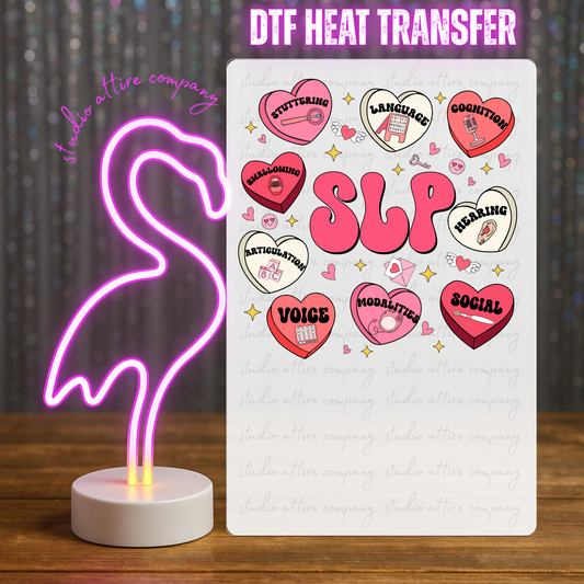 SLP, Candy Hearts, Valentine, Heat transfer, Press and peel, Full color, Instant press, MTO