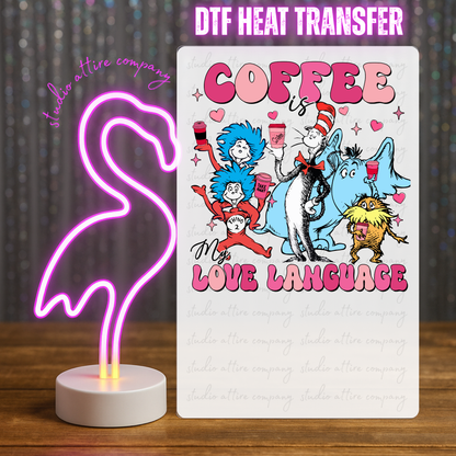 Coffee is my love language, Valentine, Heat transfer, Press and peel, Full color, Instant press, MTO
