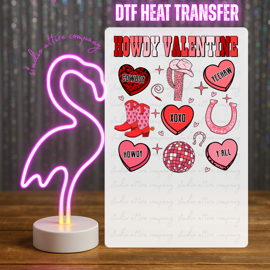 Howdy Valentine, Valentine, Heat transfer, Press and peel, Full color, Instant press, MTO