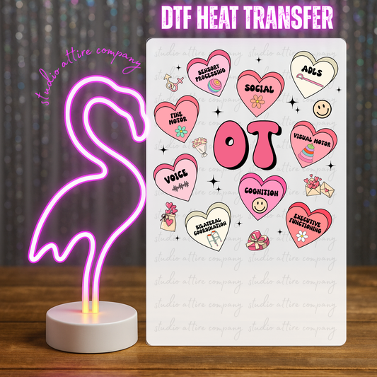 OT, CANDY HEARTS, Valentine, Heat transfer, Press and peel, Full color, Instant press, MTO