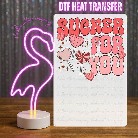 SUCKER FOR YOU, Valentine, Heat transfer, Press and peel, Full color, Instant press, MTO
