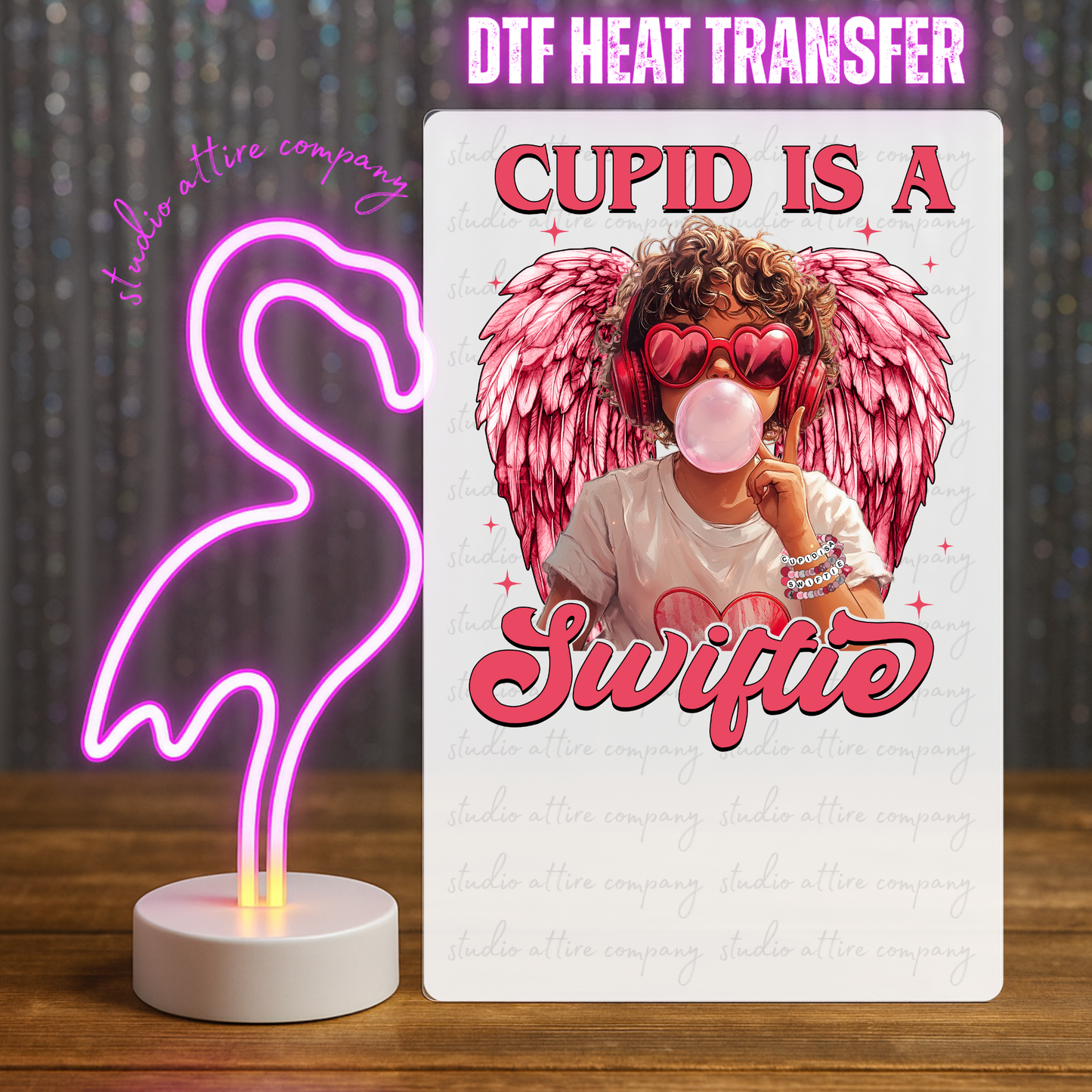 Cupid is a Swiftie, Valentine, Heat transfer, Press and peel, Full color, Instant press, MTO