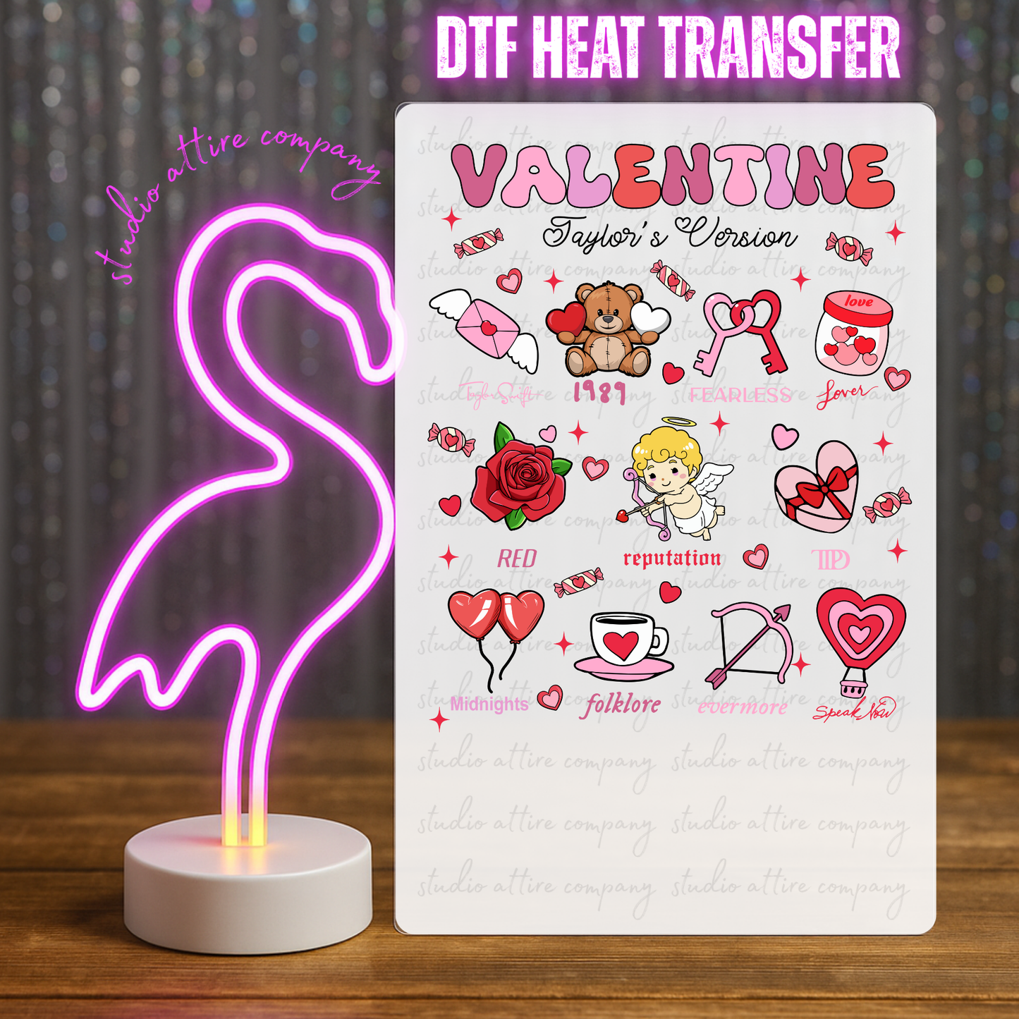 Valentine Taylor's Version, Valentine, Heat transfer, Press and peel, Full color, Instant press, MTO