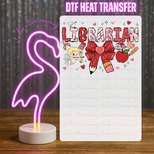 LIBRARIAN, Valentine, Heat transfer, Press and peel, Full color, Instant press, MTO