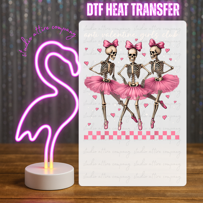 3 SKELLTONS, Valentine, Heat transfer, Press and peel, Full color, Instant press, MTO