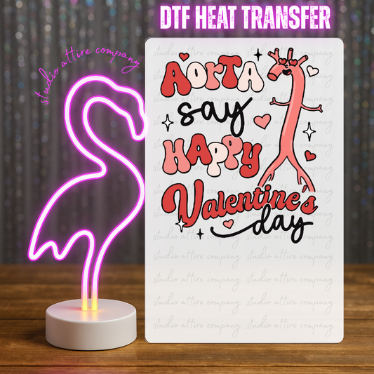 AORTA SAY HAPPY VALENTINE'S, Valentine, Heat transfer, Press and peel, Full color, Instant press, MTO