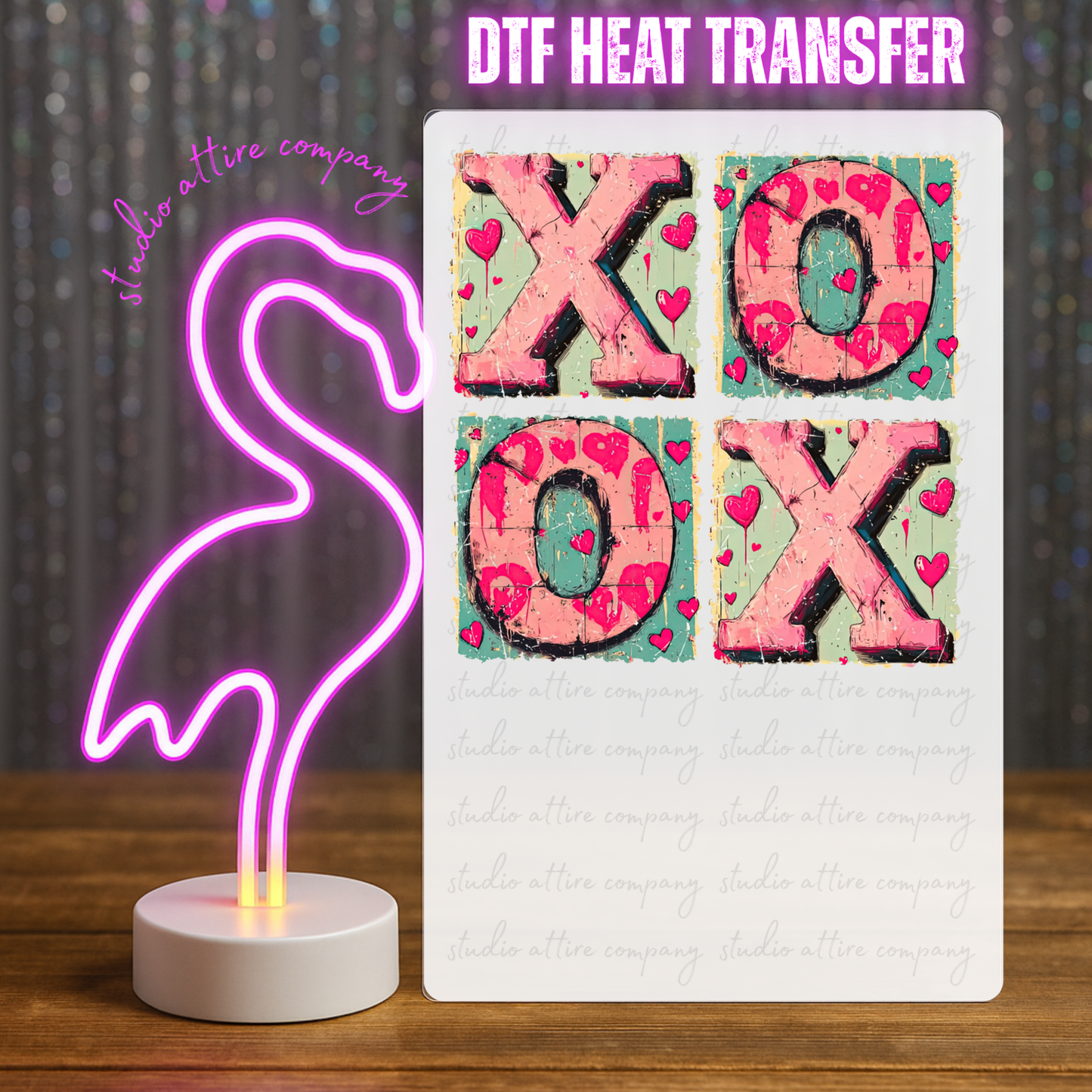 XOXO WITH HEART BALLOONS, Valentine, Heat transfer, Press and peel, Full color, Instant press, MTO