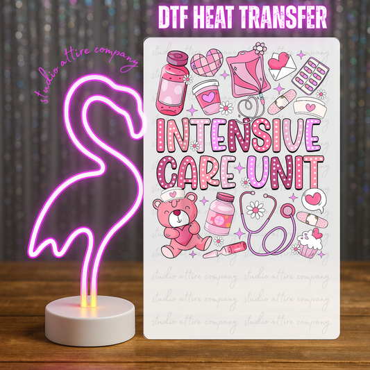 INTENSIVE CARE UNIT, Valentine, Heat transfer, Press and peel, Full color, Instant press, MTO