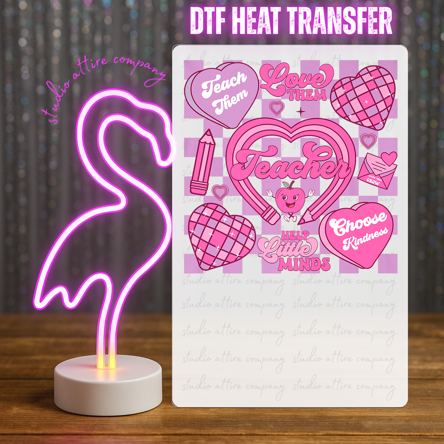 LOVE THEM, TEACHER, LITTLE HANDS, Valentine, Heat transfer, Press and peel, Full color, Instant press, MTO