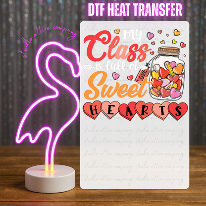 MY CLASS IS FULL OF SWEET HEARTS, Heat Transfer, Press and peel, Full color, Instant press, MTO