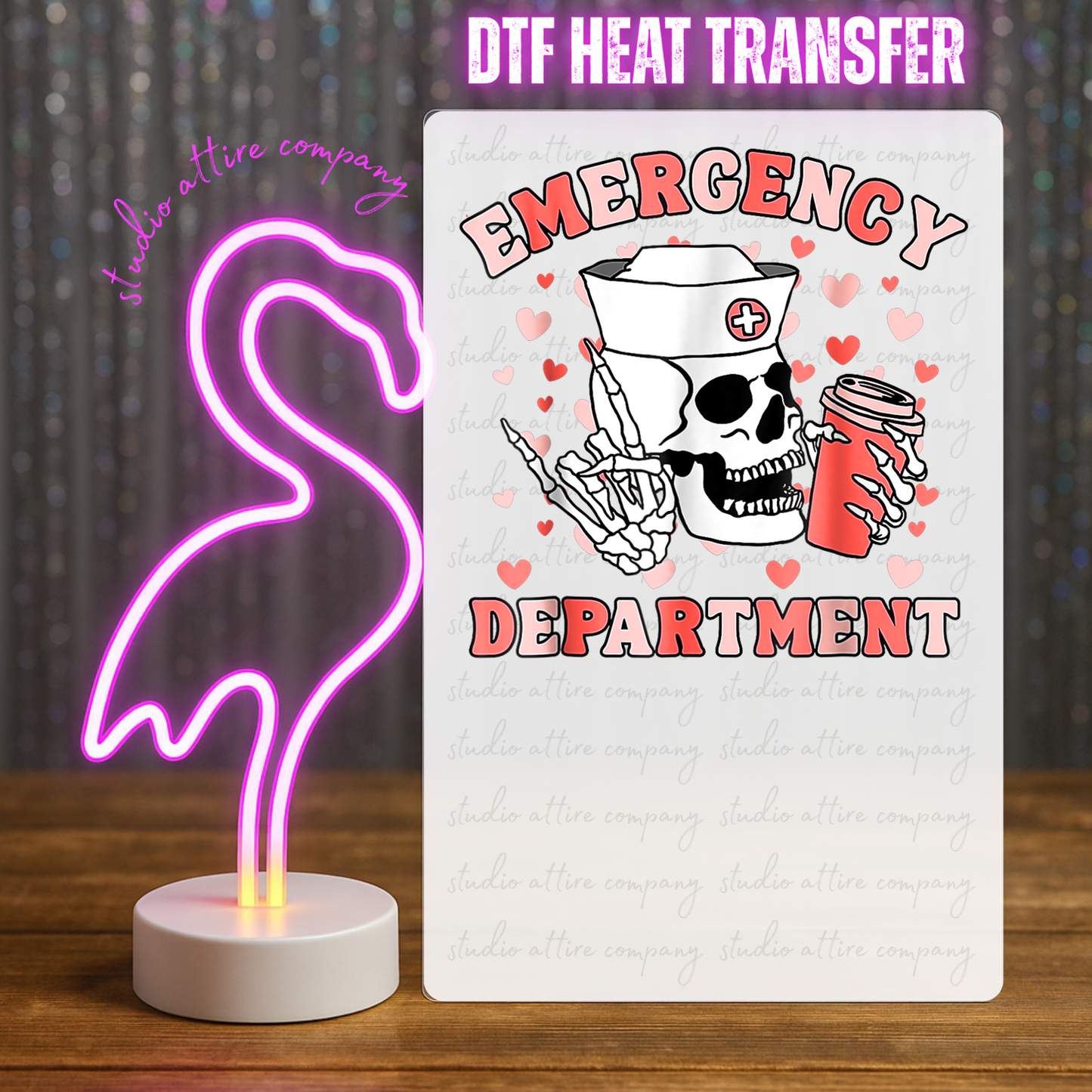 EMERGENCY DEPARTMENT, Heat Transfer, Press and peel, Full color, Instant press, MTO