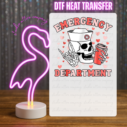 EMERGENCY DEPARTMENT, Heat Transfer, Press and peel, Full color, Instant press, MTO